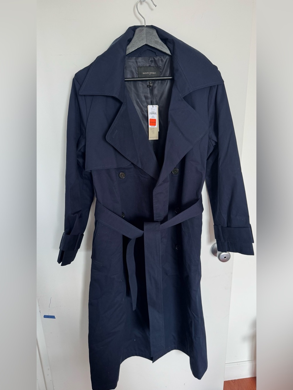 NWT Banana Republic Womens Navy Trench Coat - Classic Double-Breasted